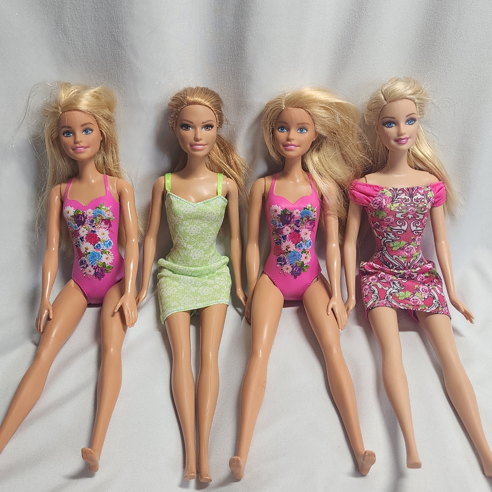 Barbie Dolls, Animals, Pet Station, Clothes, Accessories, Table And Chairs.